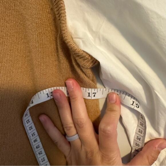 Tuckernuck Tyler Boe Tan Camel Cashmere White Long Sleeve Mini Dress XS - Picture 6 of 12